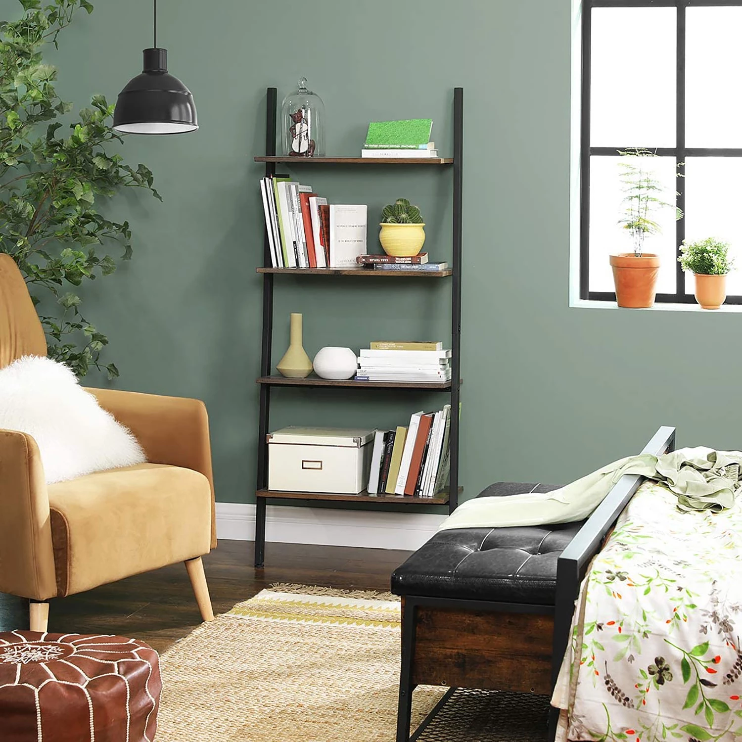 Red Living Étagère échelle Crosshill I - Marron / Noir – Image 6