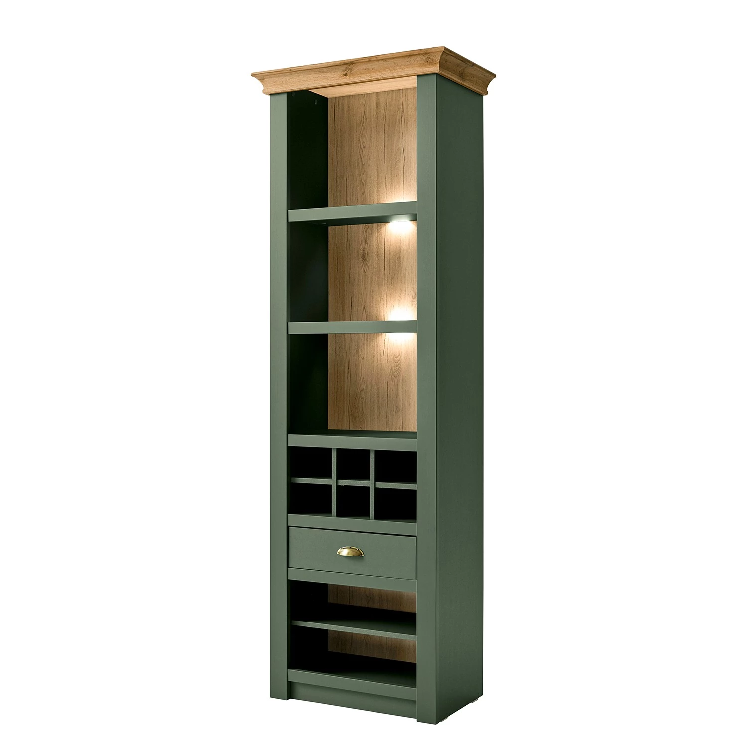 Norrwood Étagère Cardet I - Vert mousse / Imitation chêne de Wotan