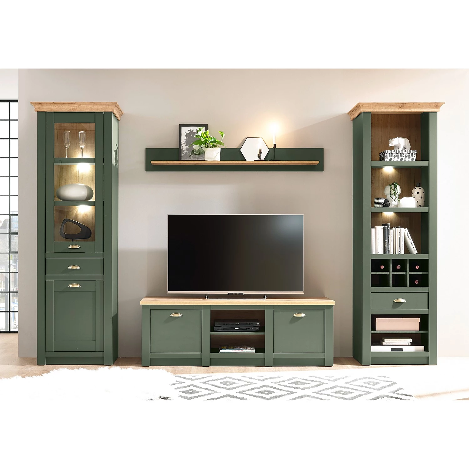 Norrwood Étagère Cardet I - Vert mousse / Imitation chêne de Wotan – Image 10