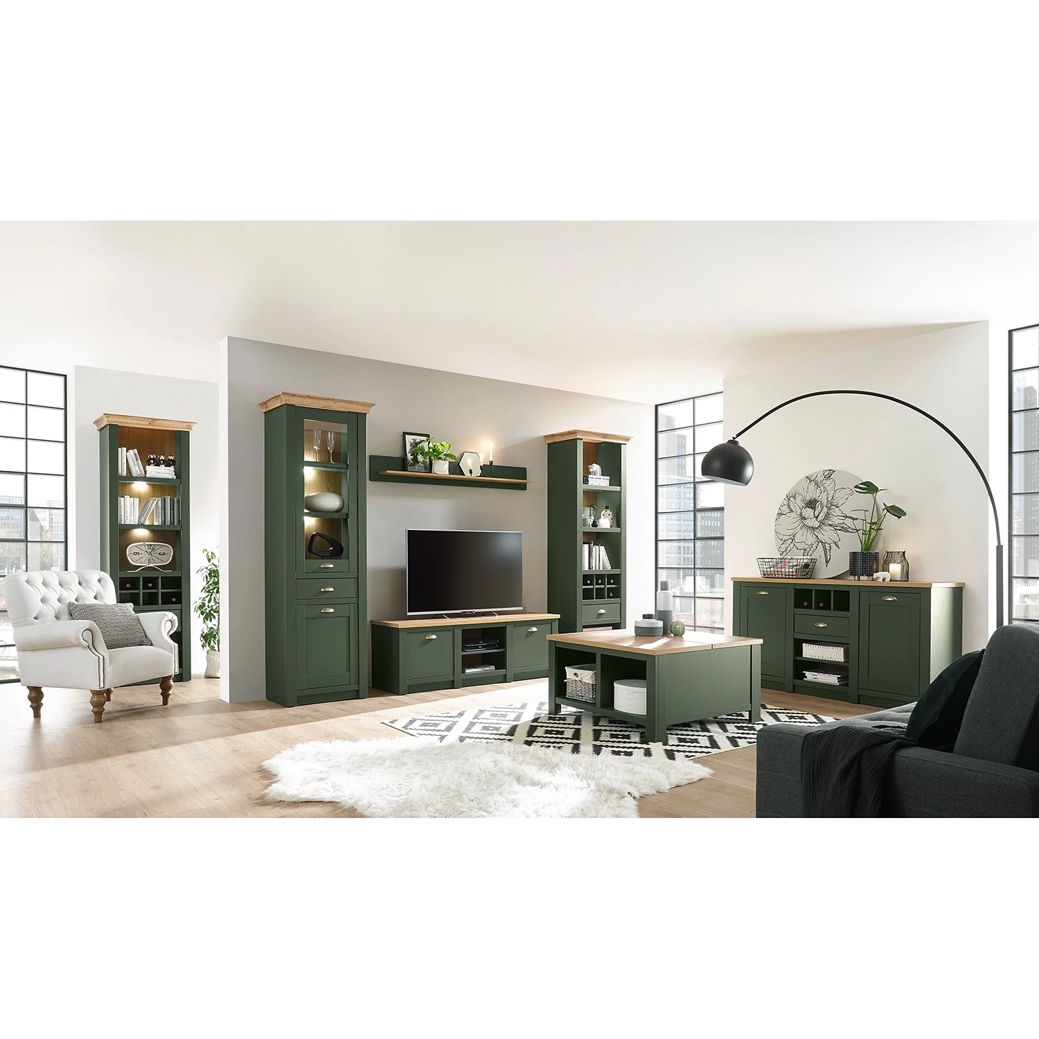 Norrwood Étagère Cardet I - Vert mousse / Imitation chêne de Wotan – Image 11