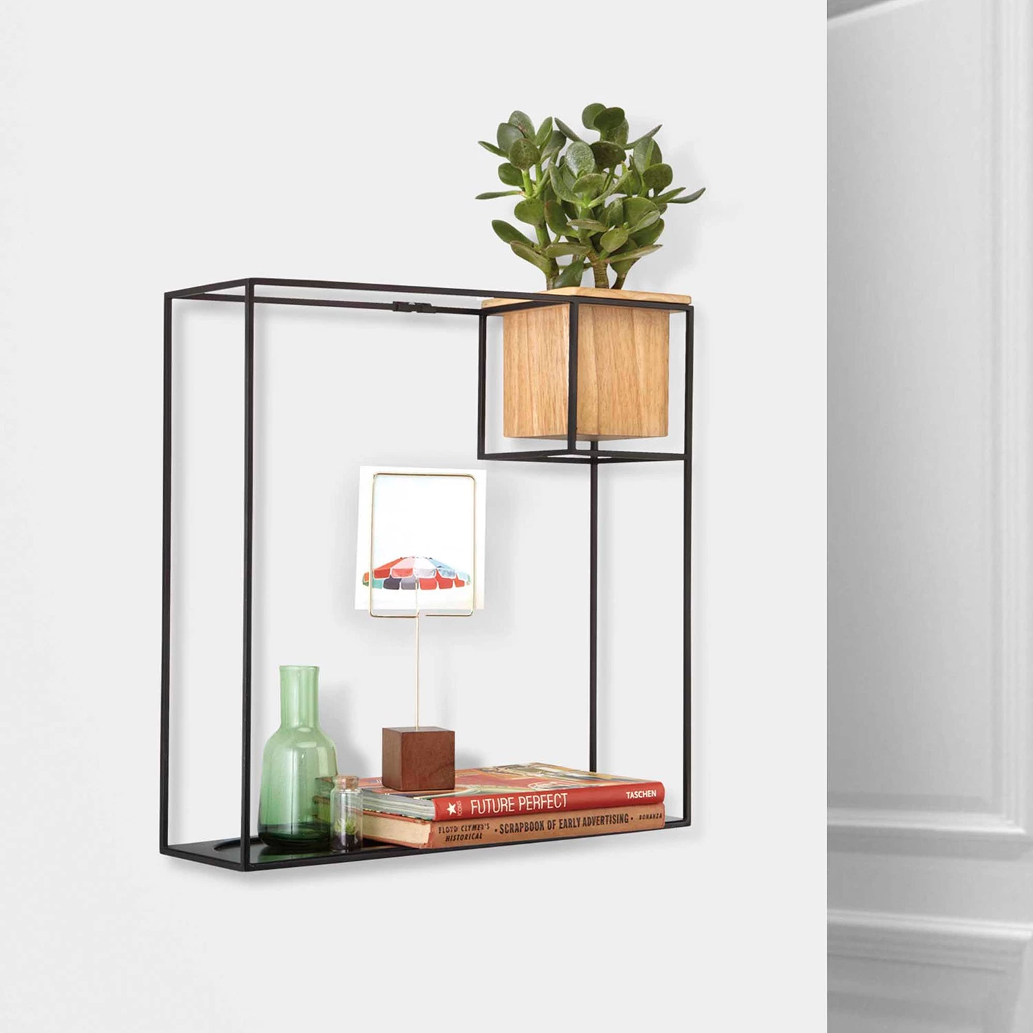 Umbra Étagère murale Cubist I - Métal / Hêtre massif - Noir / Hêtre – Image 3