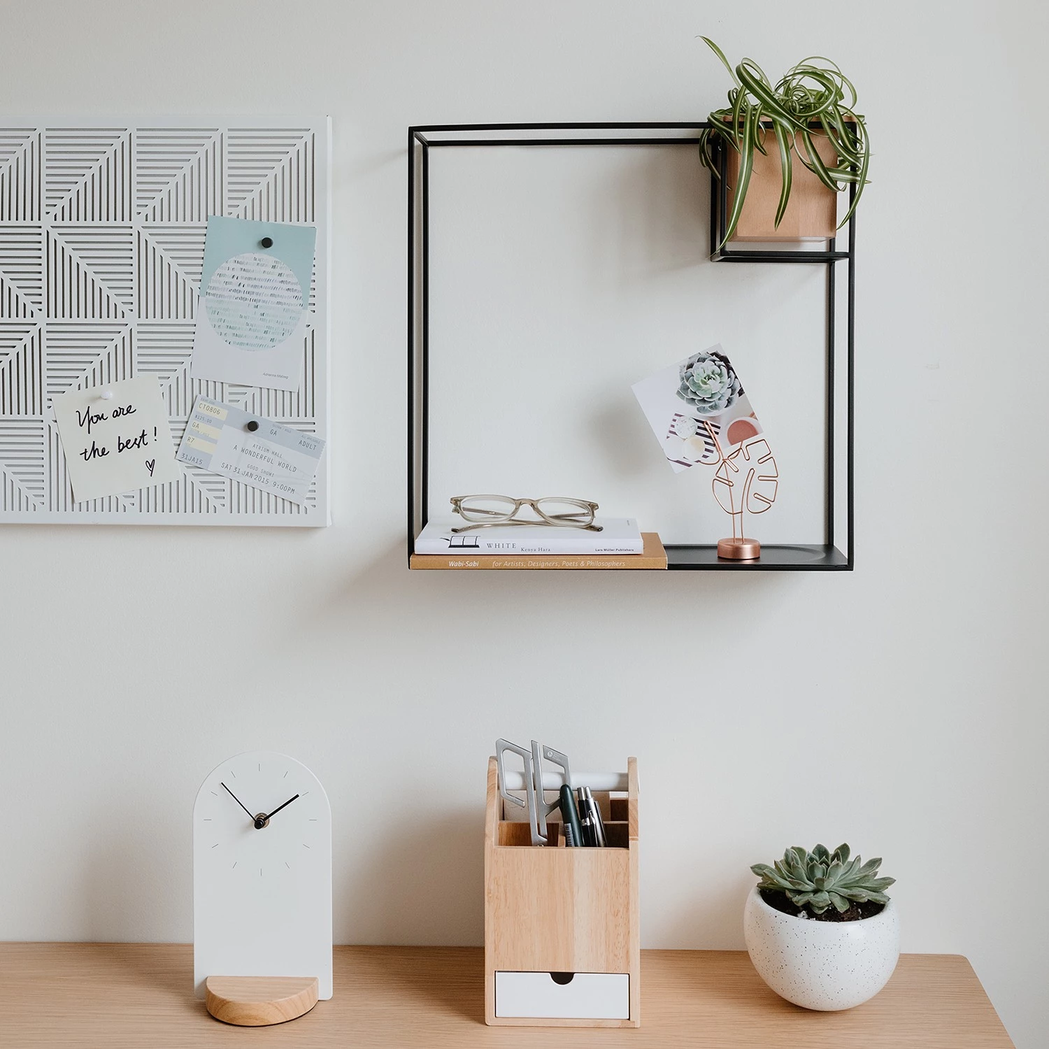 Umbra Étagère murale Cubist I - Métal / Hêtre massif - Noir / Hêtre – Image 4