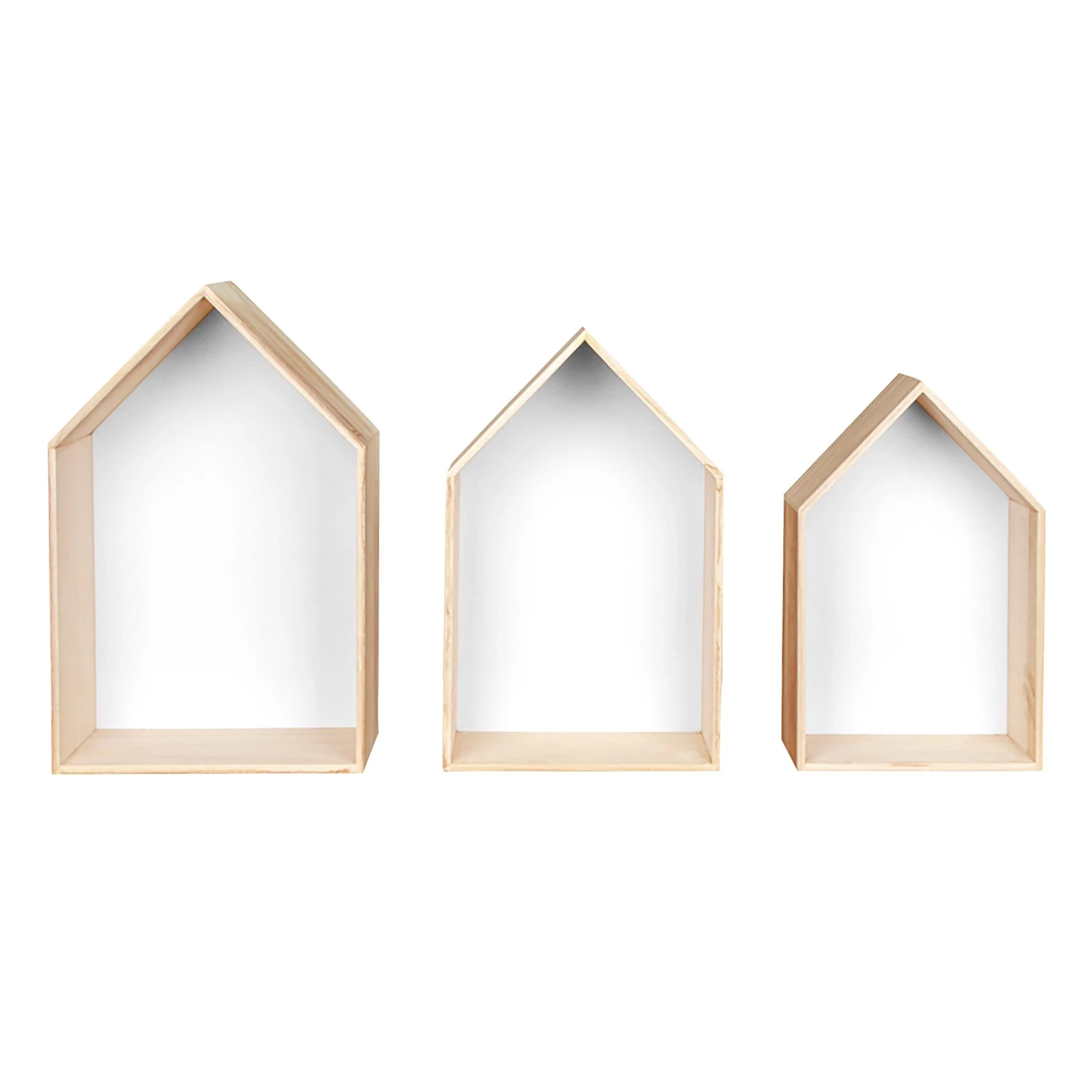 Naturoo Étagères murale Cusset II (Lot de 3) - Paulownia massif - Paulownia / Blanc – Image 2