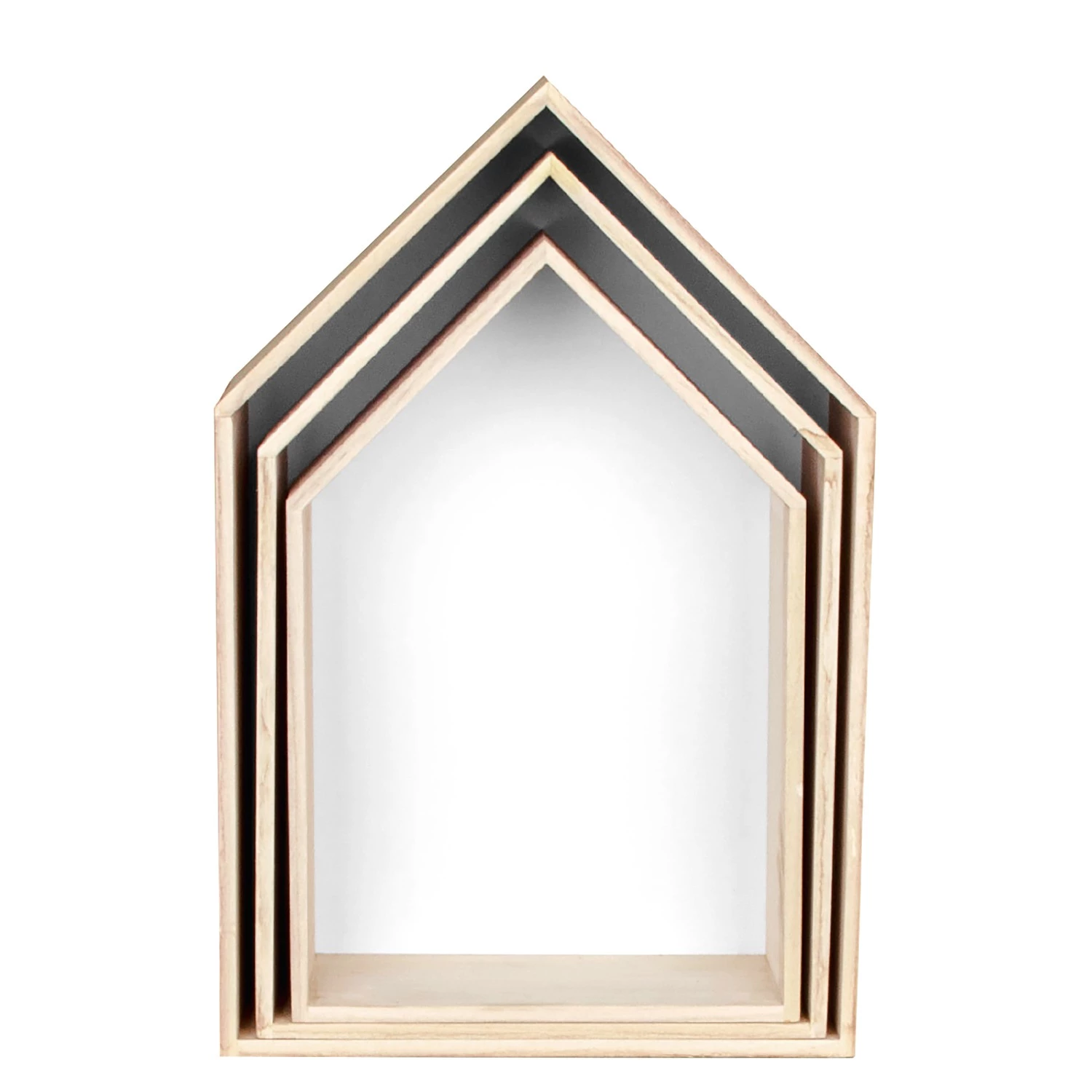 Naturoo Étagères murale Cusset II (Lot de 3) - Paulownia massif - Paulownia / Blanc – Image 3