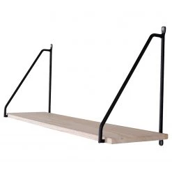 Norrwood Étagère murale Bucilly - Paulownia massif / Métal - Paulownia / Noir