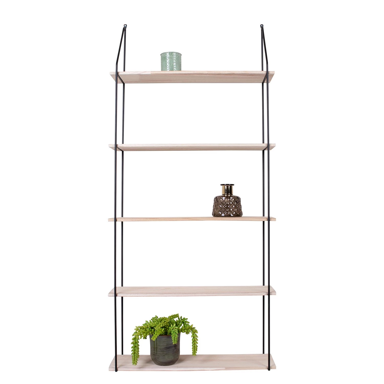 Norrwood Étagère murale Carmaux - Paulownia massif / Métal - Paulownia / Noir – Image 5