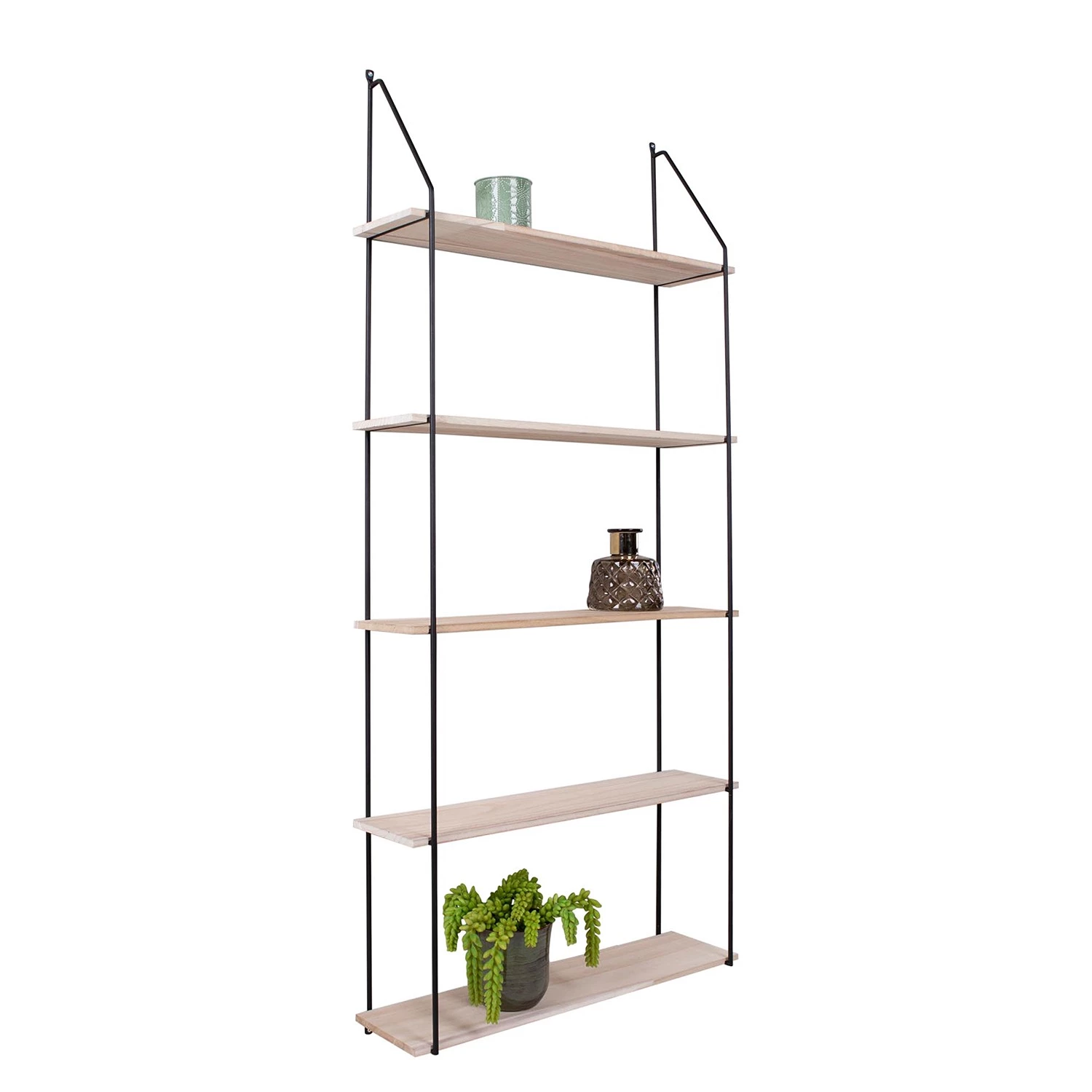 Norrwood Étagère murale Carmaux - Paulownia massif / Métal - Paulownia / Noir – Image 6