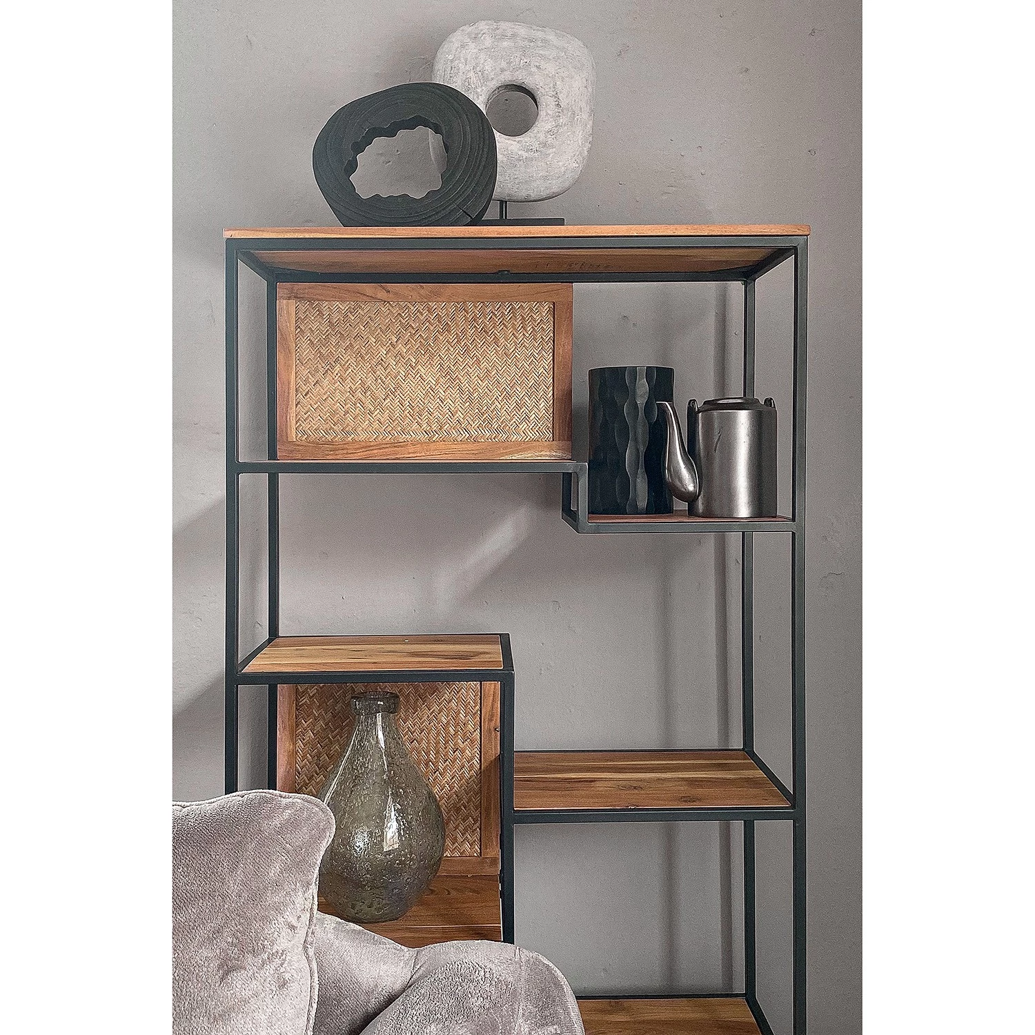 Naturoo Étagère Valenton - Acacia massif / Métal - Acacia / Noir – Image 2