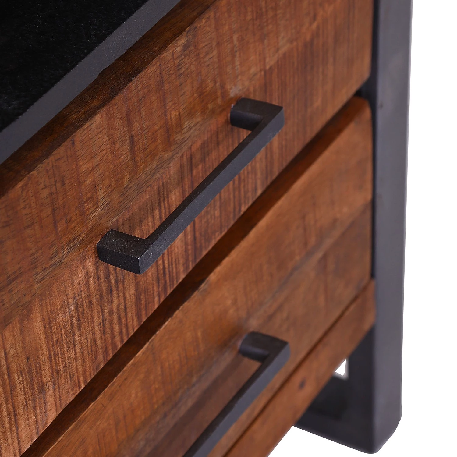 Red Living Étagère Thiery - Manguier massif / Métal - Manguier marron / Anthracite – Image 2