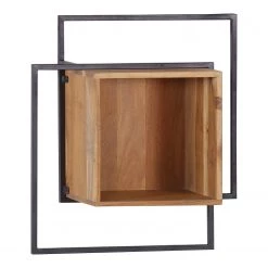 Red Living Étagère murale Fenay - Acacia massif / Métal - Acacia / Noir