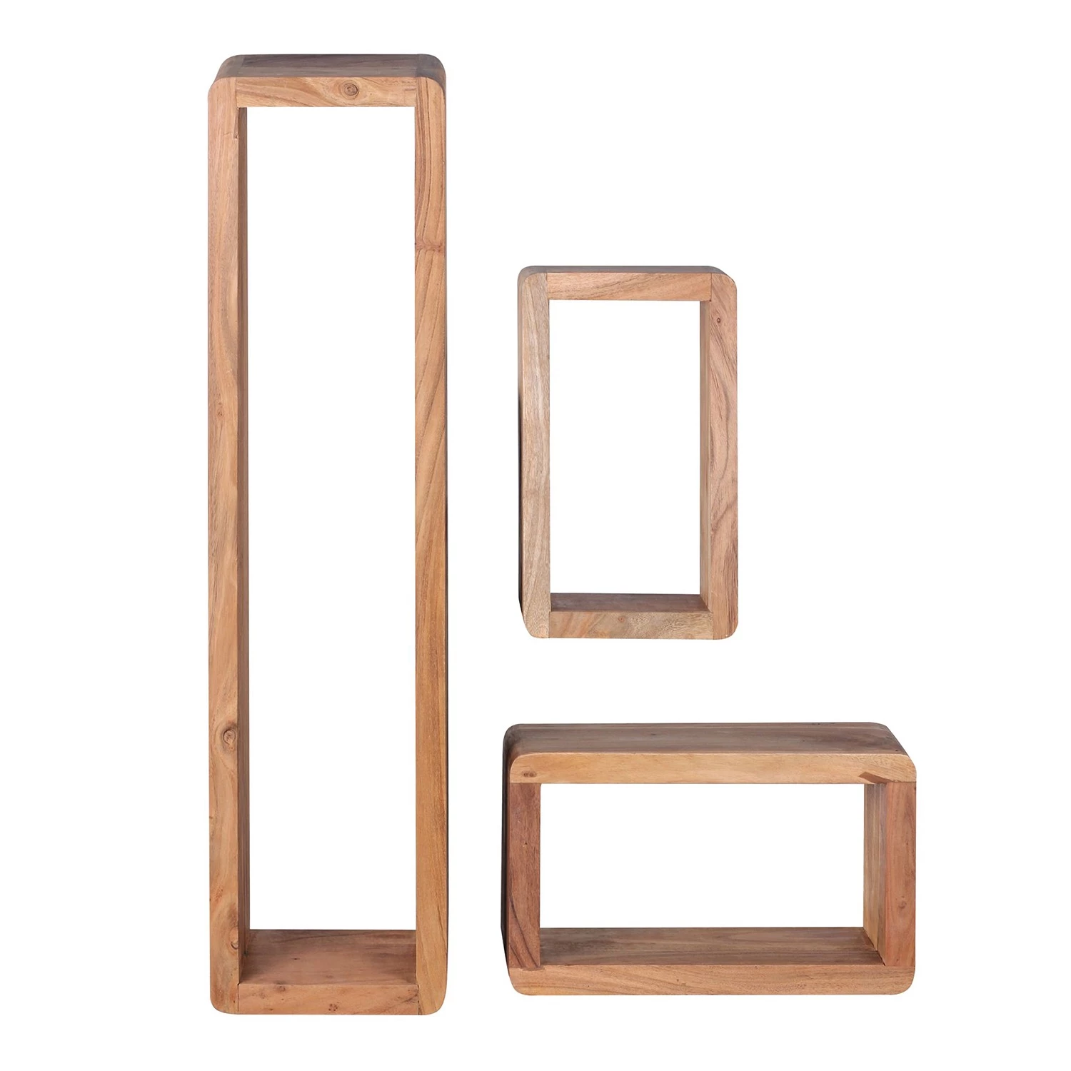 Naturoo Étagères murales Maulaix (lot de 3) - Acacia massif