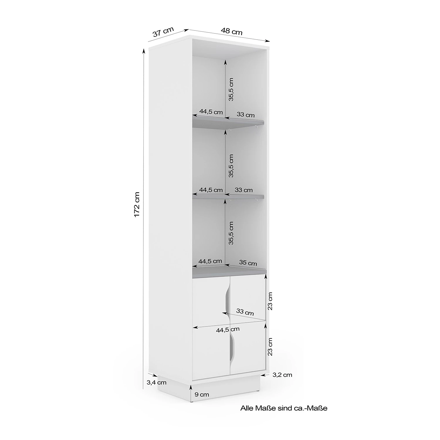 Furnitive Étagère Paroy - Anthracite / Imitation chêne – Image 5