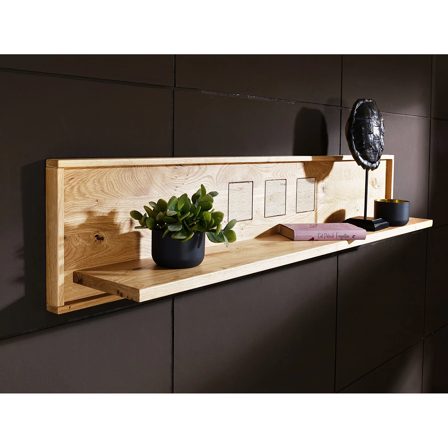 Naturoo Tablette murale Juillan - Chêne sauvage massif - Largeur : 130 cm – Image 3