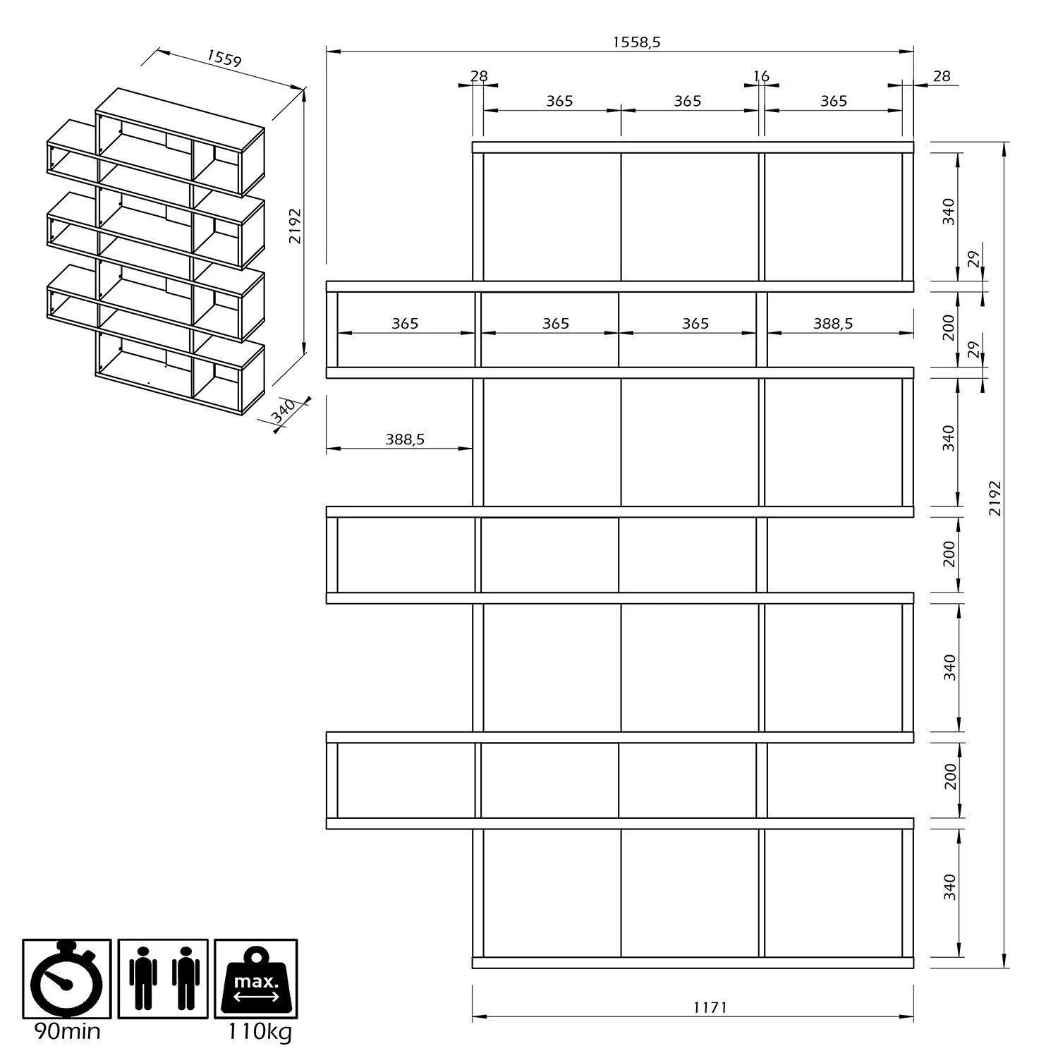 Temahome Étagère London III - Chêne / Noir – Image 7