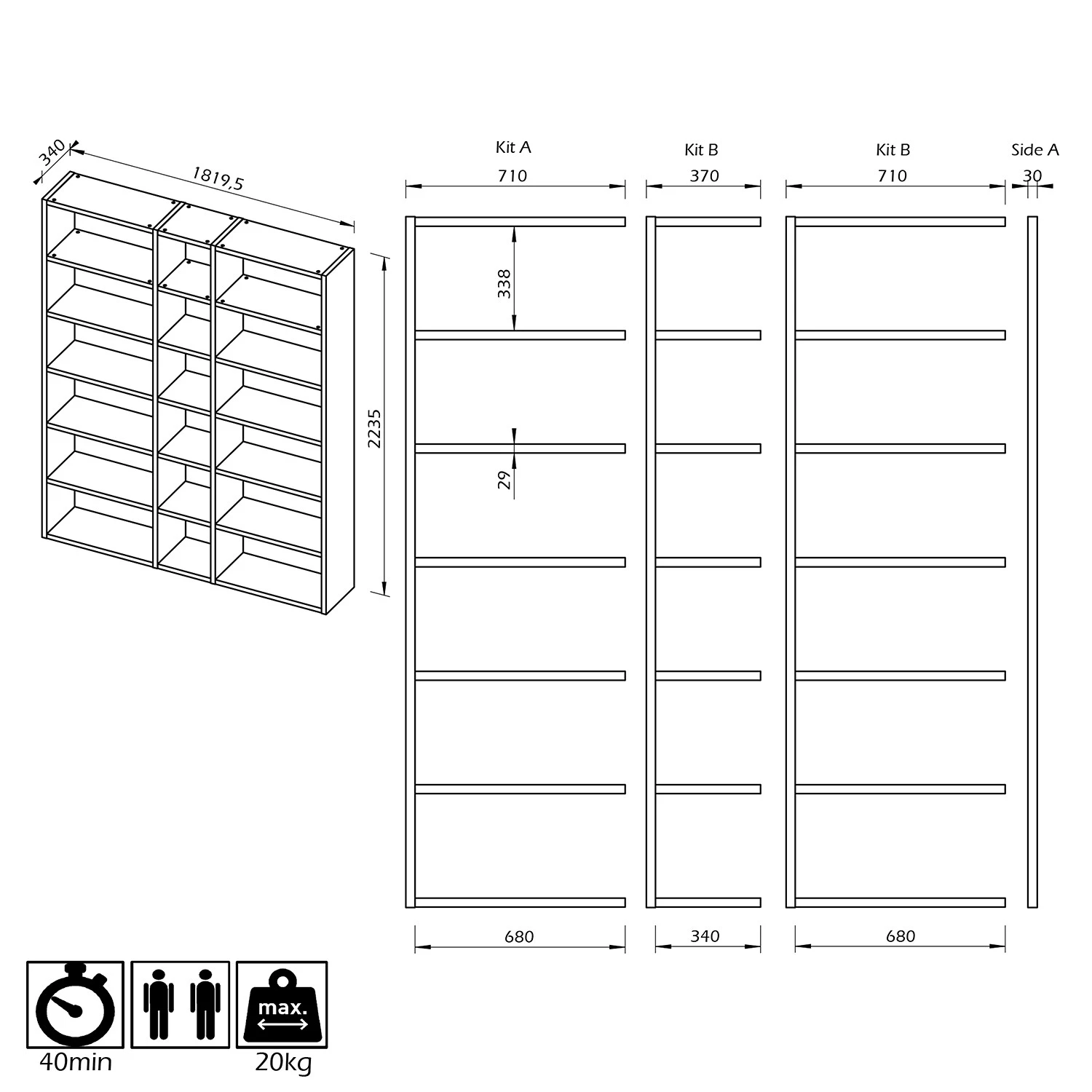 Temahome Étagère Pombal I - Imitation béton – Image 8