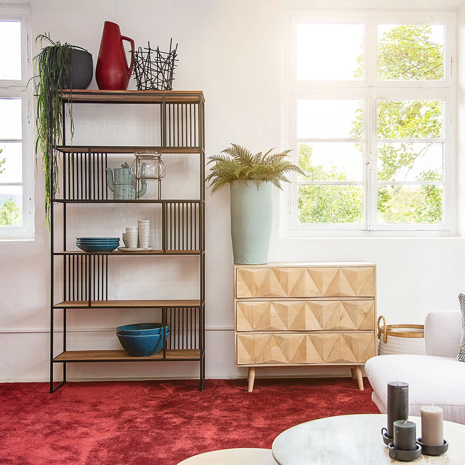 Red Living Étagère Uulu I - Acacia massif / Métal - Acacia / Noir – Image 2