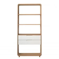 Naturoo Bibliothèque Bell - Placage en chêne - Chêne / Blanc
