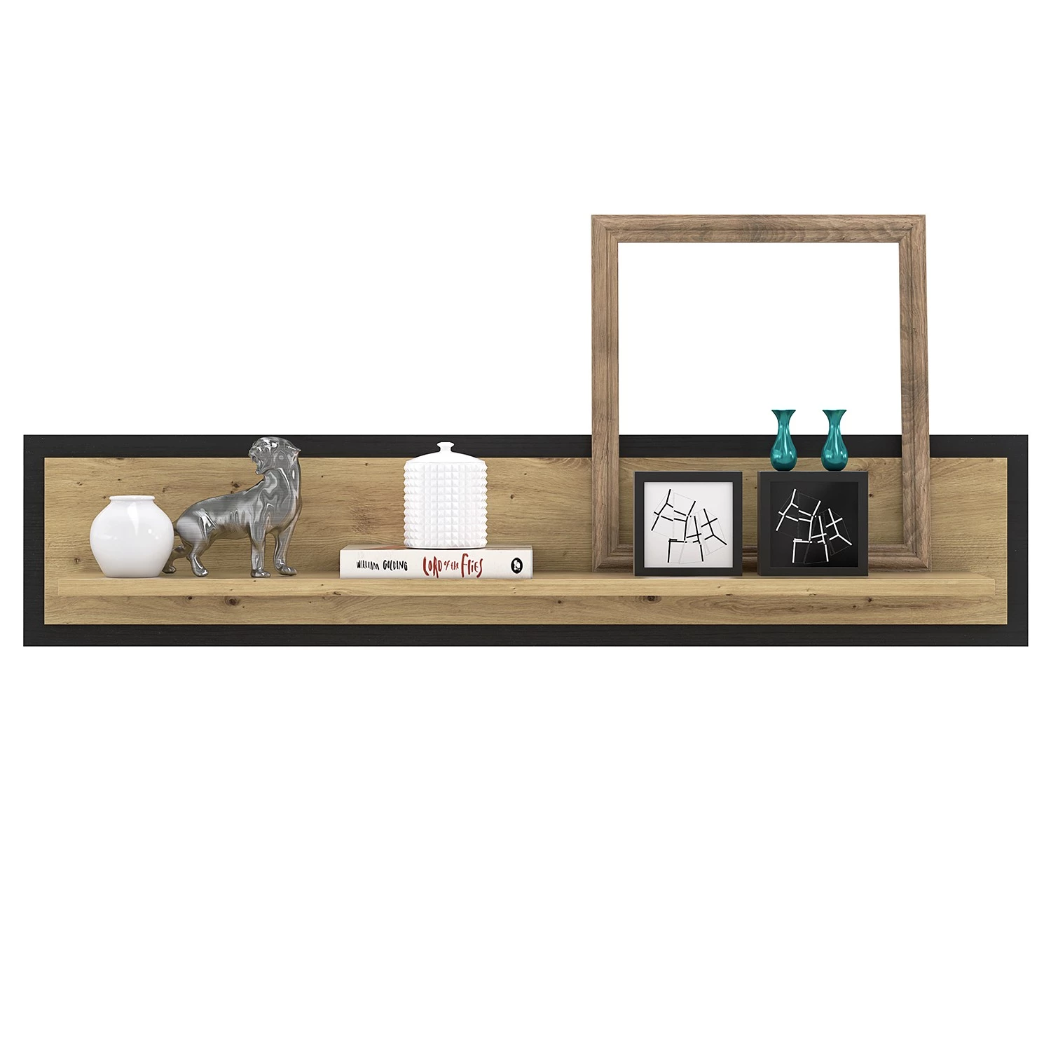 Red Living Étagère murale Egan - Imitation chêne artisan / Imitation chêne noir – Image 2