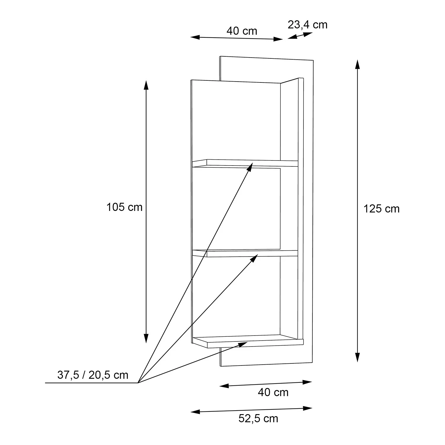 Norrwood Étagère murale Boyd II - Imitation chêne / Blanc – Image 4