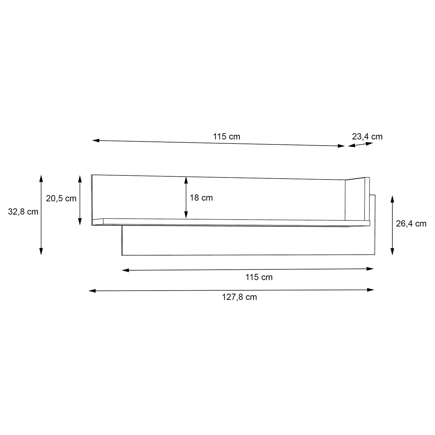 Norrwood Étagère murale Boyd I - Imitation chêne / Blanc – Image 4