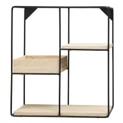 Boltze Étagère murale Tjorge I - Métal - Noir / Marron