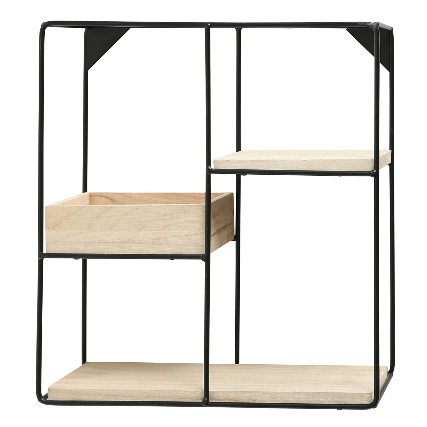 Boltze Étagère murale Tjorge I - Métal - Noir / Marron