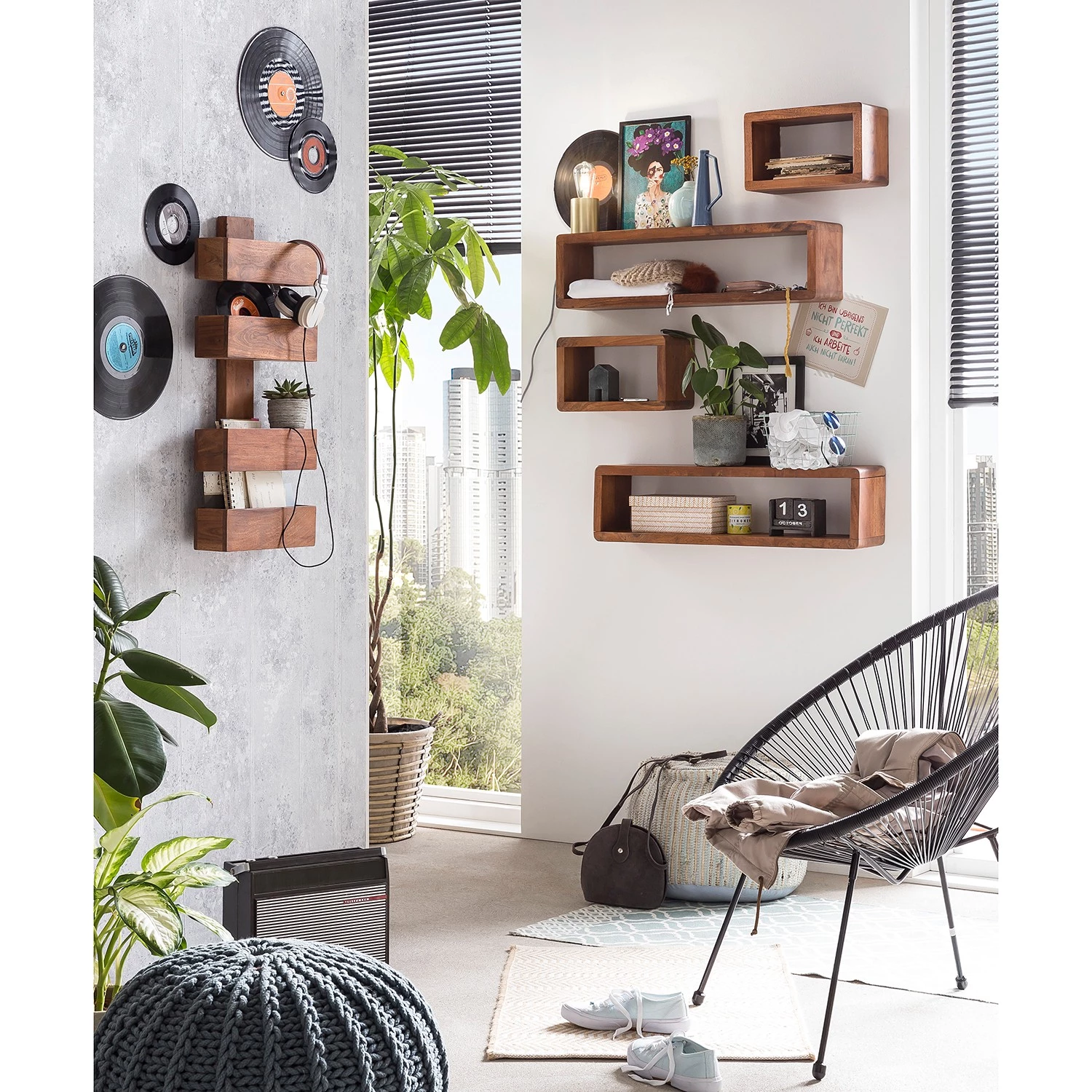 Naturoo Étagère murale Gibb - Manguier massif - Largeur : 40 cm – Image 2