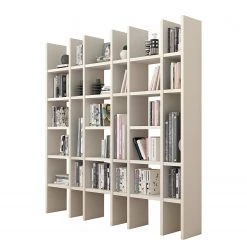 Loftscape Bibliothèque Emporior XII - Blanc crème - Mat beige clair - Largeur : 216 cm