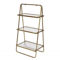Red Living Étagère Kajsa - Verre / Métal - Doré vieilli