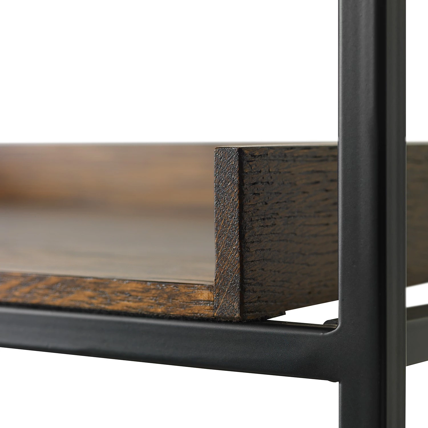 Red Living Étagère Ratho - Placage en bois véritable / Métal - Chêne fumé / Noir – Image 5