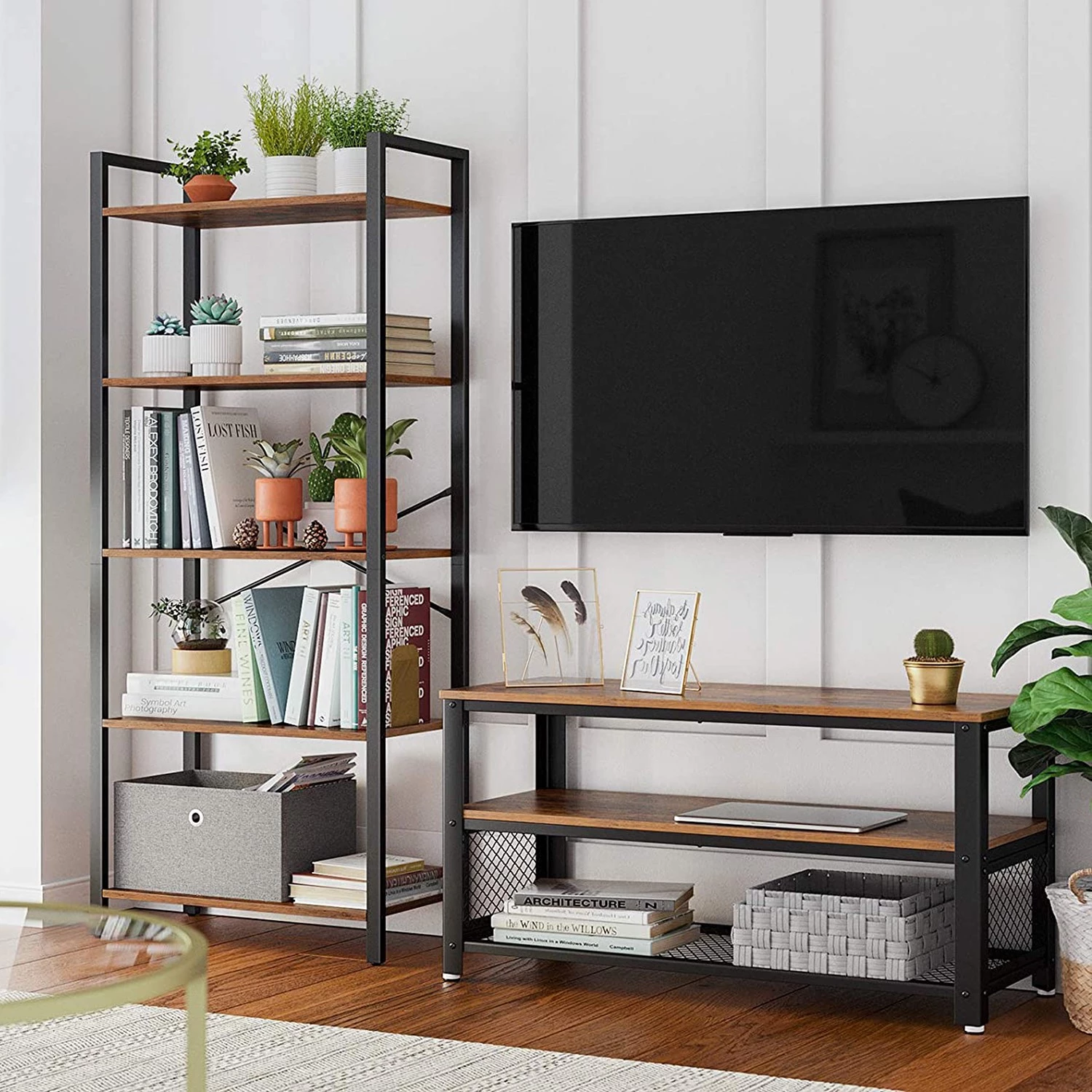 Red Living Étagère Leesville VI - Marron / Noir – Image 4