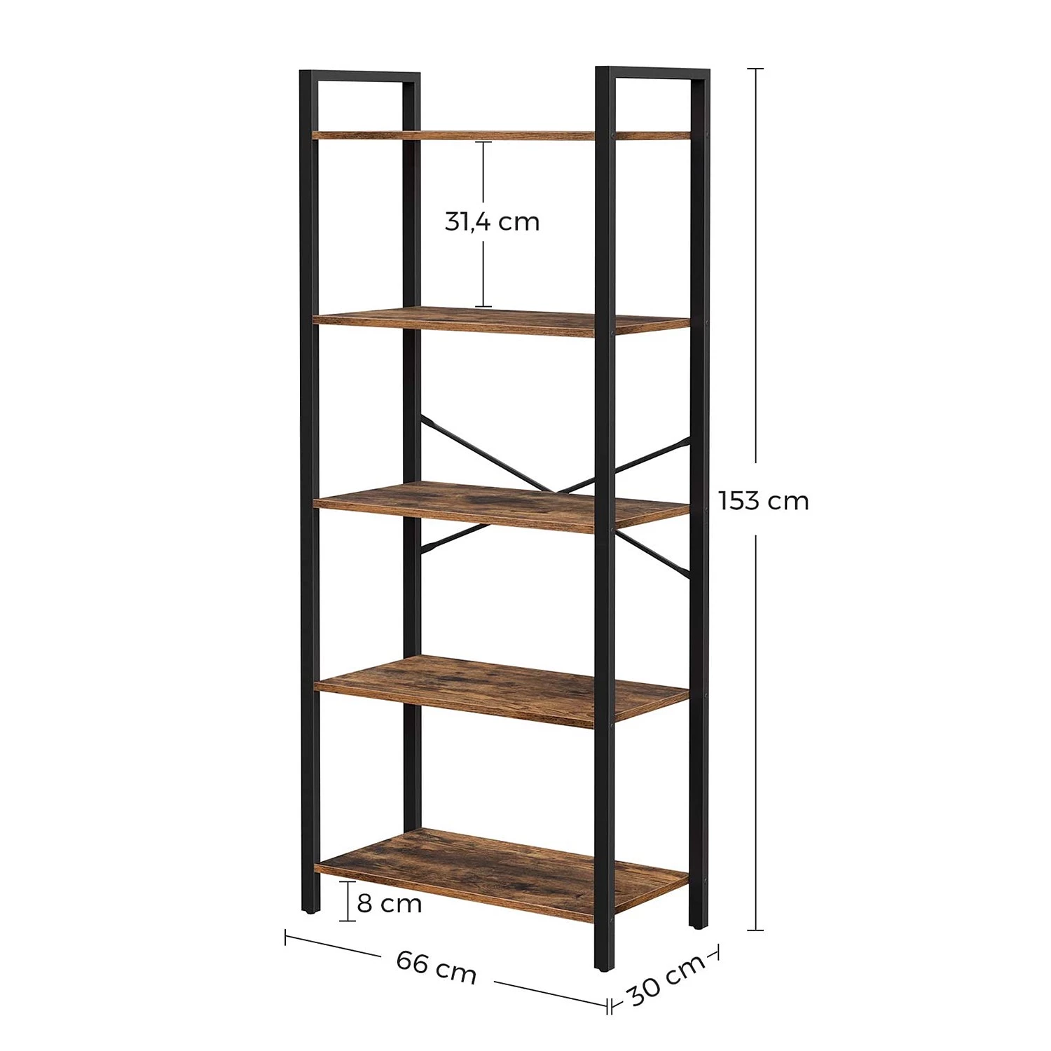 Red Living Étagère Leesville VI - Marron / Noir – Image 5