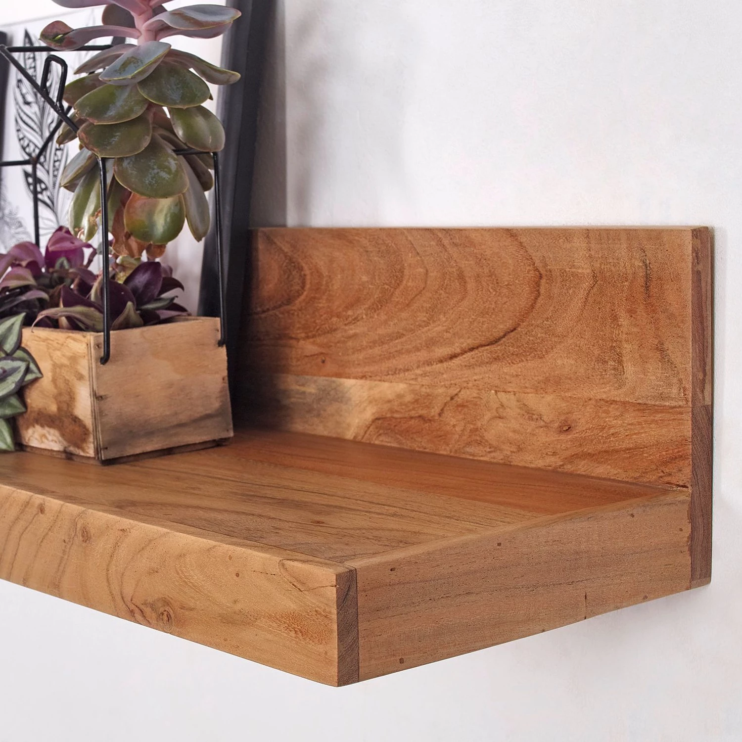 Ars Natura Étagère murale Muquem - Acacia massif – Image 4