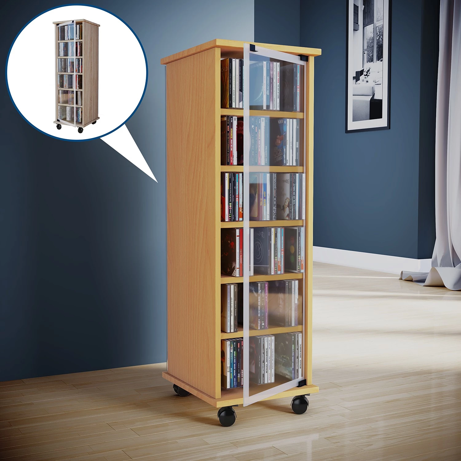 VCM Étagère Valenza - Imitation hêtre – Image 3