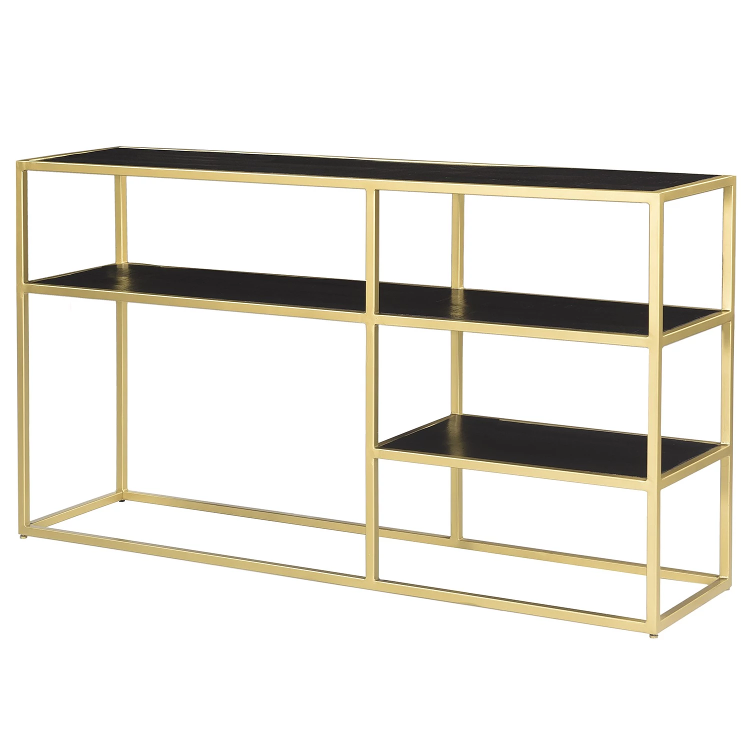 Jack & Alice Étagère Nooble II - Manguier massif / Métal - Manguier noir / Doré