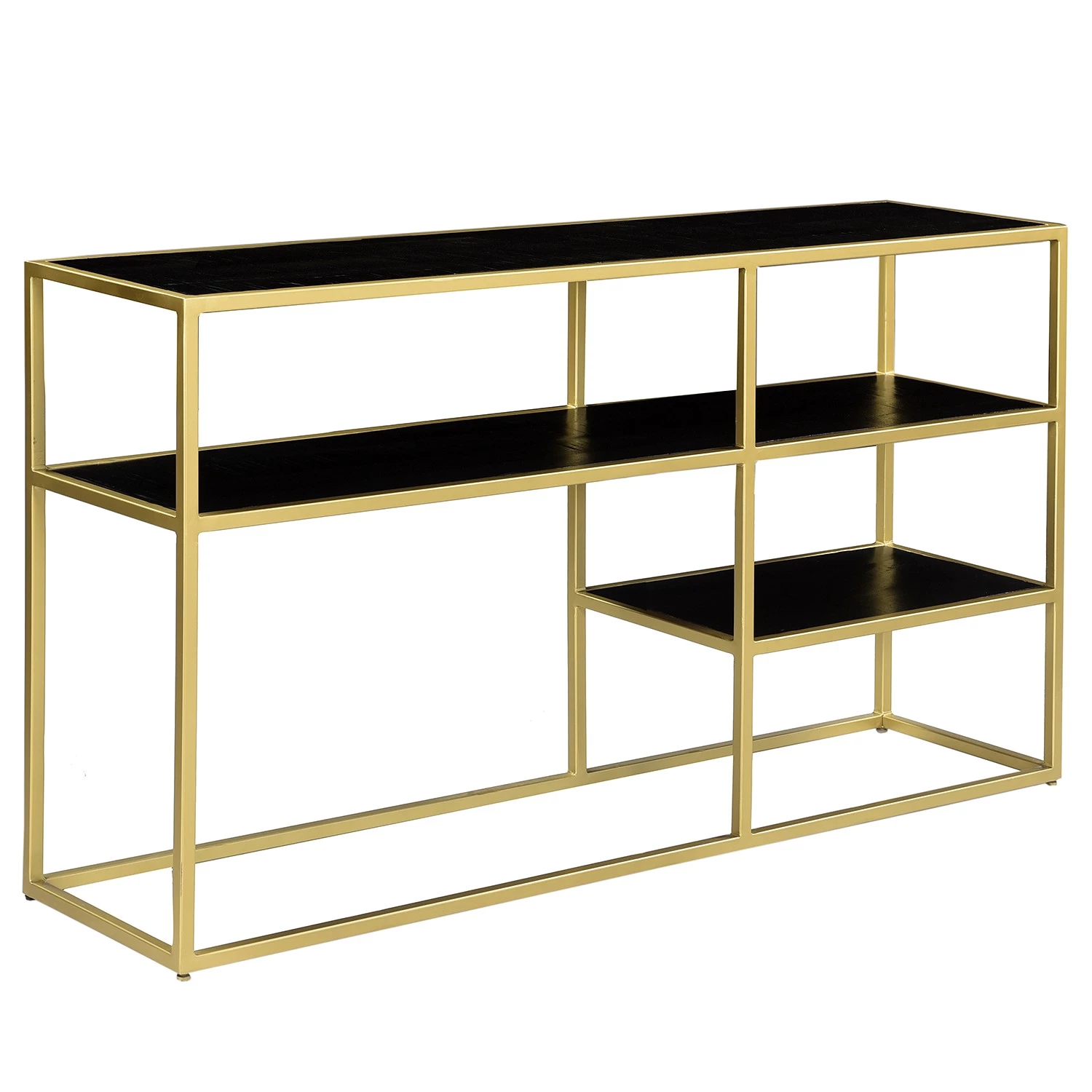 Jack & Alice Étagère Nooble II - Manguier massif / Métal - Manguier noir / Doré – Image 2