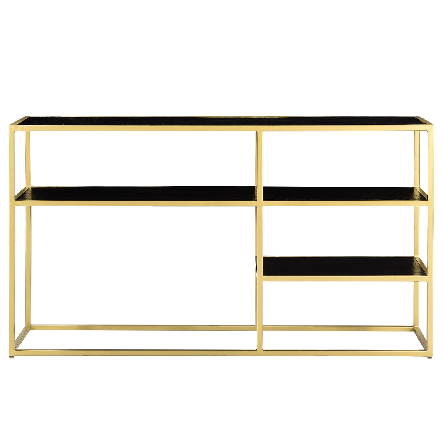 Jack & Alice Étagère Nooble II - Manguier massif / Métal - Manguier noir / Doré – Image 3