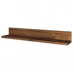 GWINNER Étagère murale Bellano - Placage en bois véritable - Noyer - Largeur : 146 cm - Sans éclairage