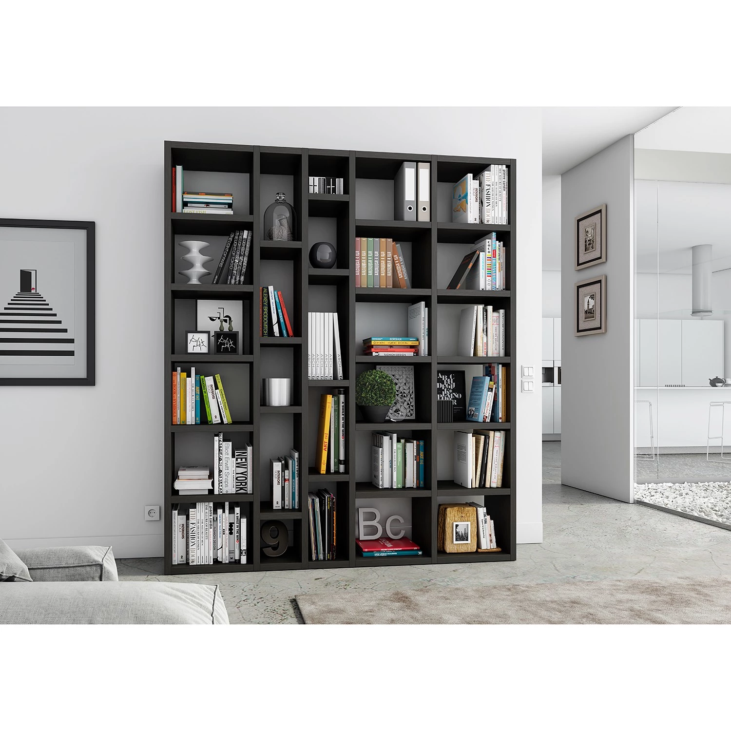 Loftscape Étagères Emporior XVIII - Imitation chêne marron-noir – Image 2