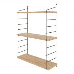 Red Living Étagère murale lPico - Métal - Imitation chêne / Noir