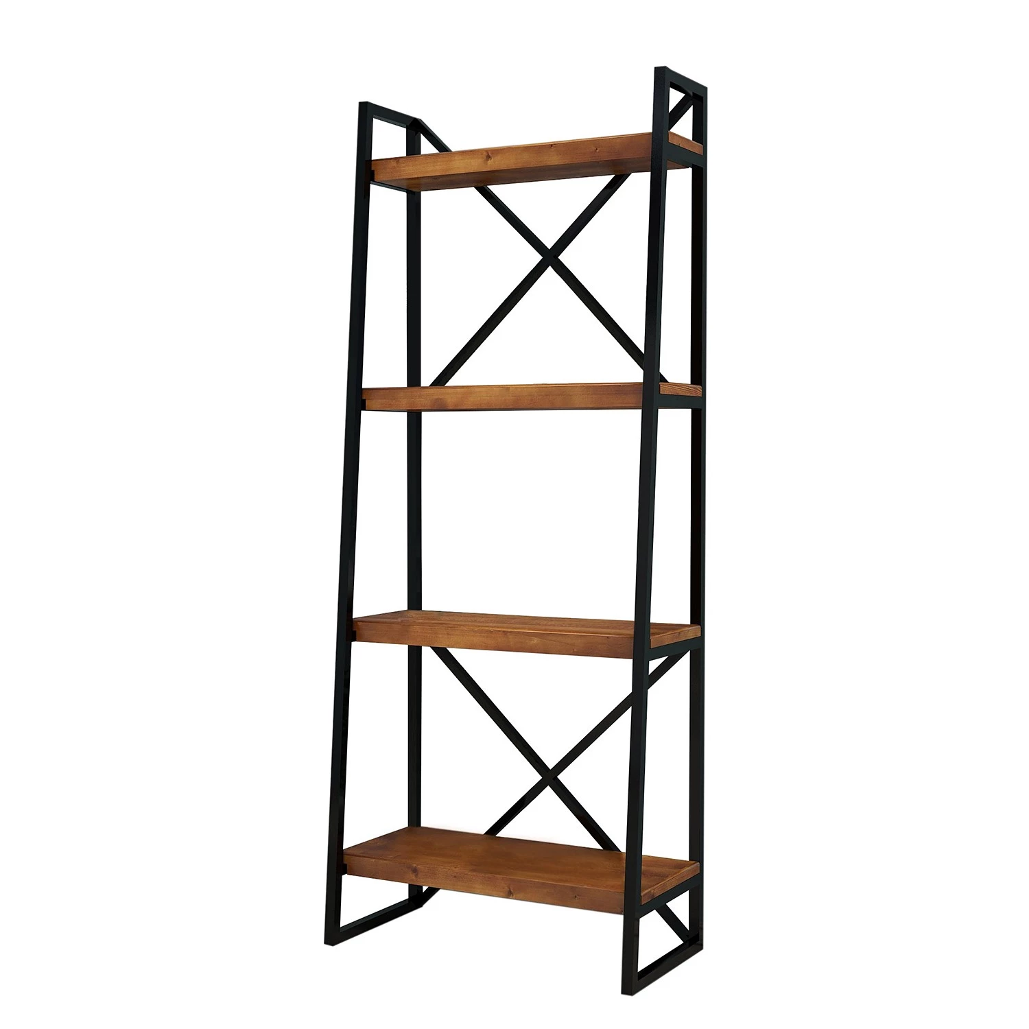 Red Living Étagère Wilga - Pin massif / Métal - Pin / Noir