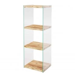 Loftscape Étagère Rodgau - Verre / Pin massif - Pin - Hauteur : 120 cm