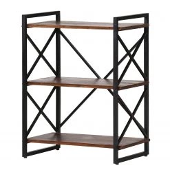 Red Living Étagère Ugo II - Manguier massif / Métal - Manguier / Noir