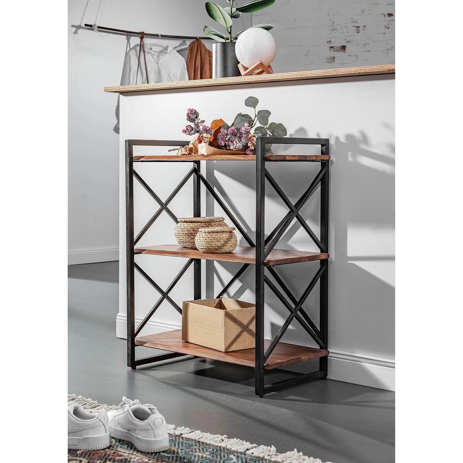 Red Living Étagère Ugo II - Manguier massif / Métal - Manguier / Noir – Image 2