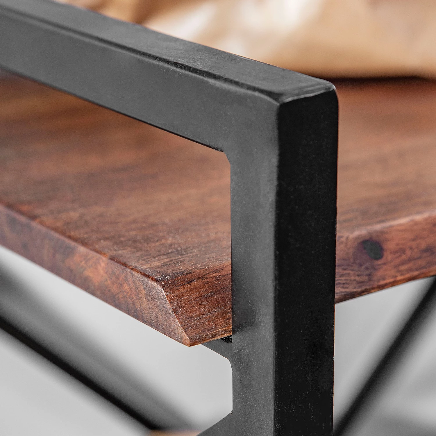 Red Living Étagère Ugo II - Manguier massif / Métal - Manguier / Noir – Image 11