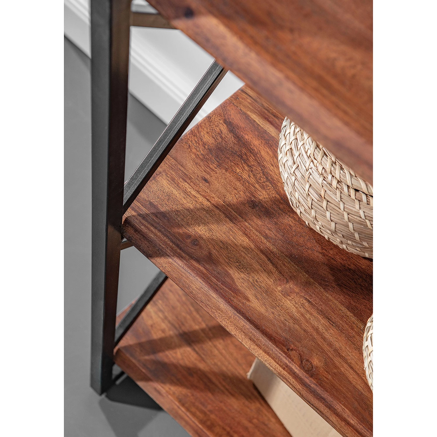 Red Living Étagère Ugo II - Manguier massif / Métal - Manguier / Noir – Image 15