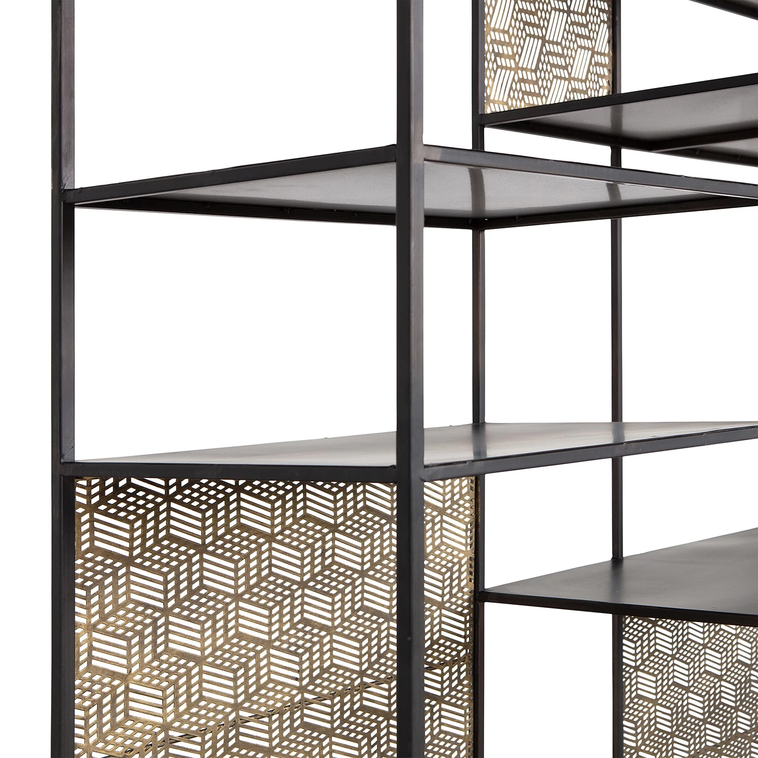Red Living Étagère Quito - Métal - Laiton vieilli / Noir – Image 5