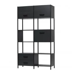 Red Living Étagère Sarhua - Pin massif / Métal - Pin noir / Noir