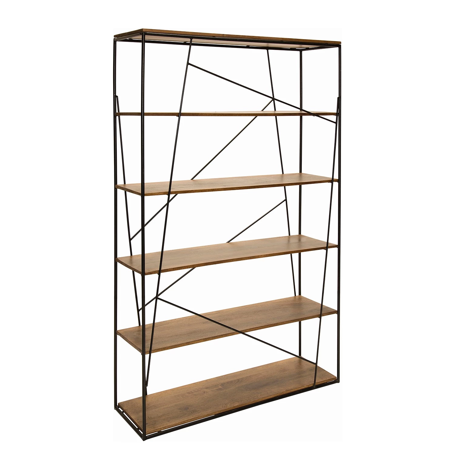 Tom Tailor Étagère Piketon II - Manguier massif / Aluminium - Manguier / Noir