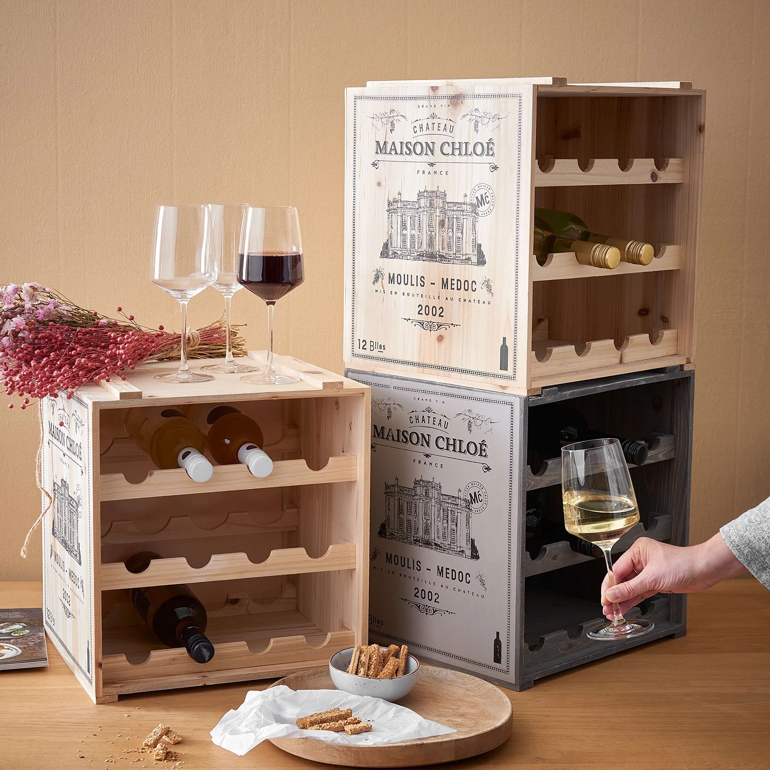 Butlers Range-bouteilles VINOTHEK - Sapin - Beige – Image 2